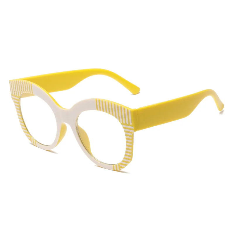 Новинка 2024 женские очки кошачий глаз в полоску очень большая оправа модные