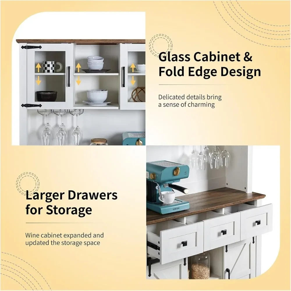 72 &quotКофейный бар винный шкаф с раздвижной дверью амбара и лампочками буфет