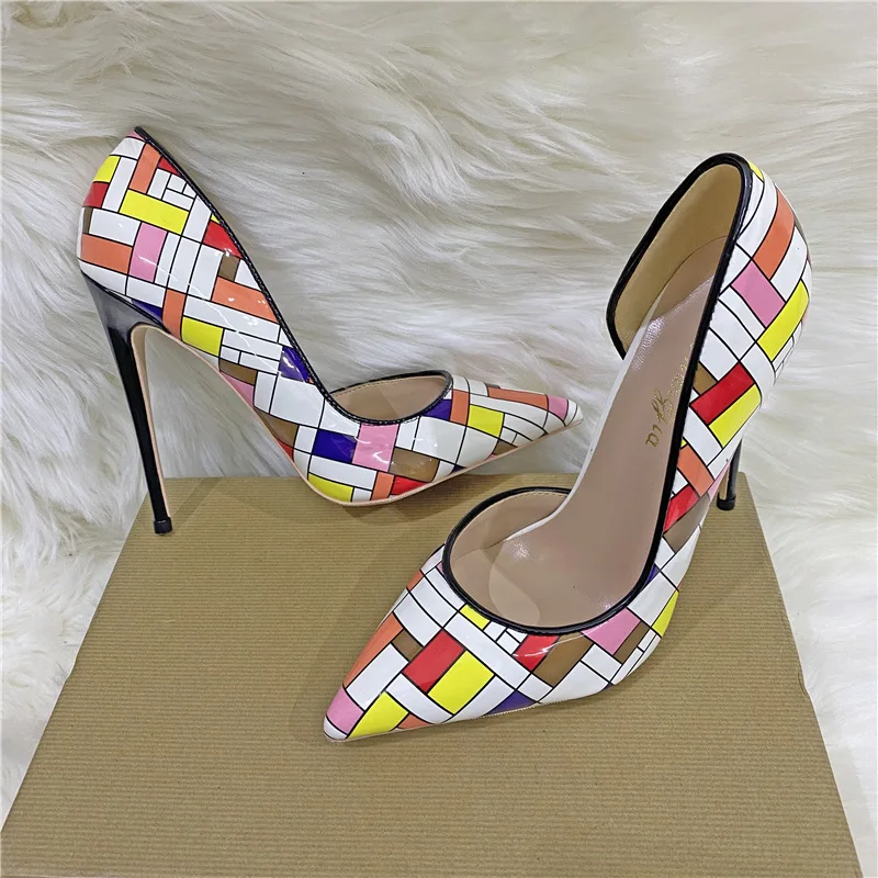 

Spring Autumn Sexy Women Pumps PU 12CM Thin high heels Pointed Toe Shallow Slip-On Shallow shoes for women multicolour