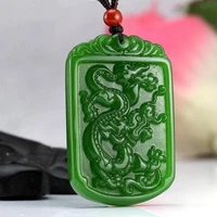natural jade green hand carved zodiac dragon pendant fashion boutique jewelry mens and womens necklaces gift accessories