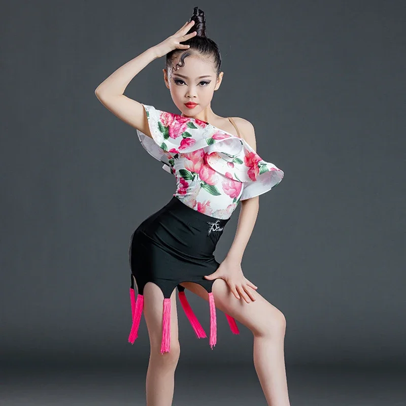 Платье с бахромой для девочек костюм разрезом детское платье латиноамериканских