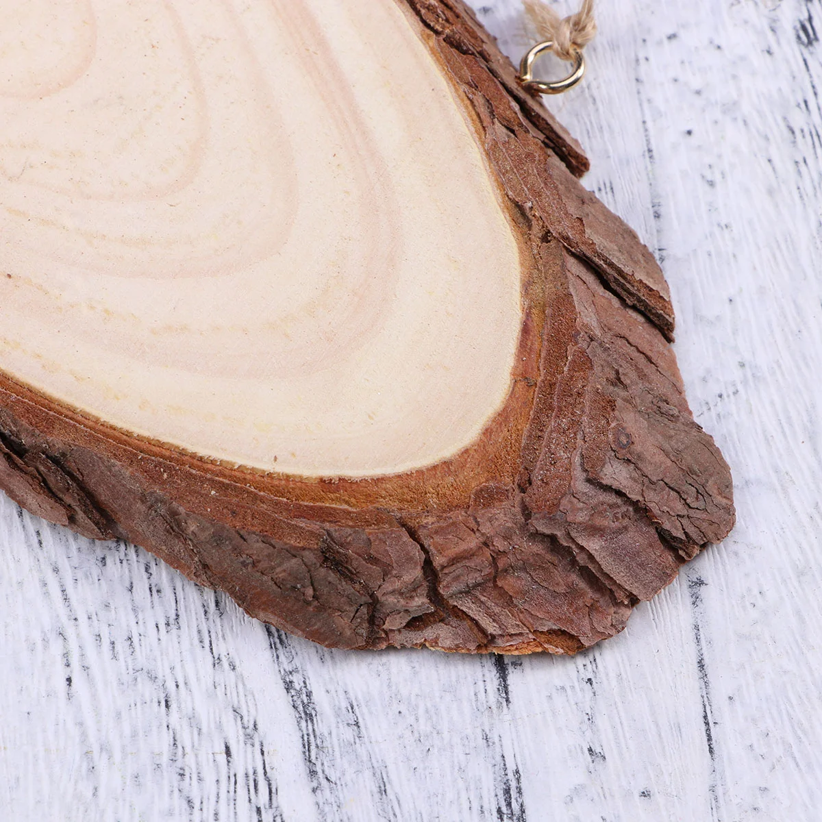 Овальные пустые деревянные диски кусочки дерева с 2 крючками и веревкой для