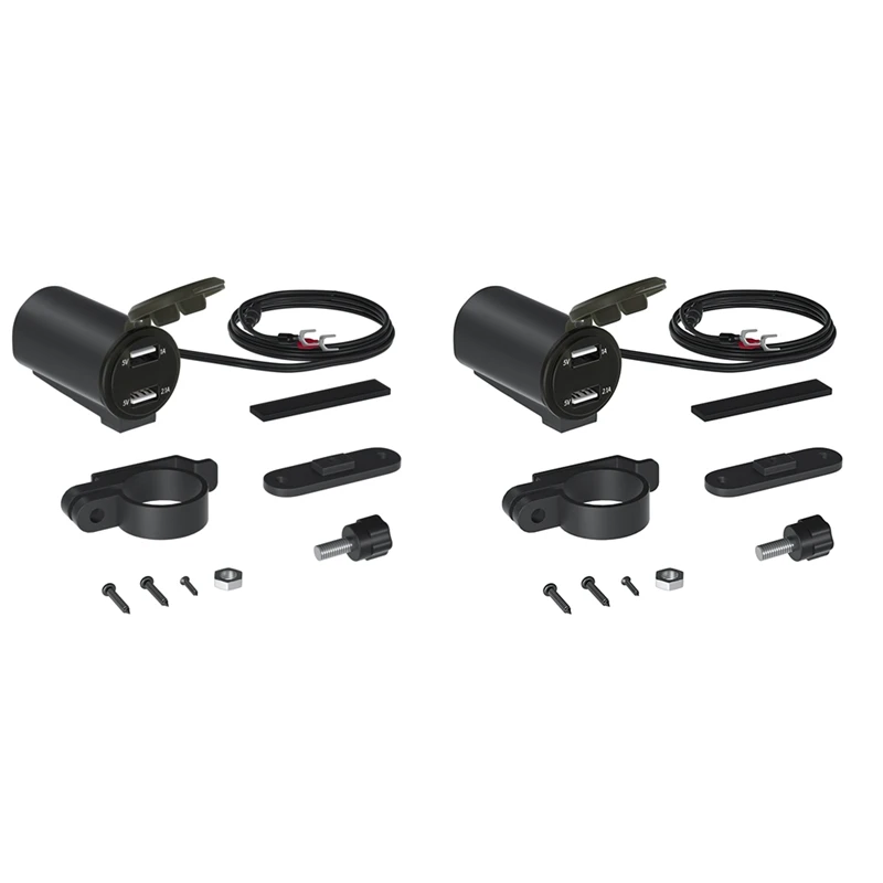 

Usb Car Charger Handlebar Rack Car Charger Dual USB Fast Charge 3.1A With Voltage Display Red