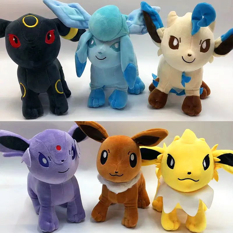 

Новинка мягкая плюшевая игрушка Pokemon Eevee Kawaii Eeveelution сильвеон Flareon Jolteon Umbreon Vaporeon игрушки для детей подарок на день рождения
