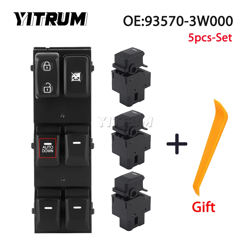 

YITRUM 93575-1H000 93570-3W450 93570-3W000 главный передний левый переключатель окна задняя кнопка для Kia Sportage 2011 2012 2013 2014 2015