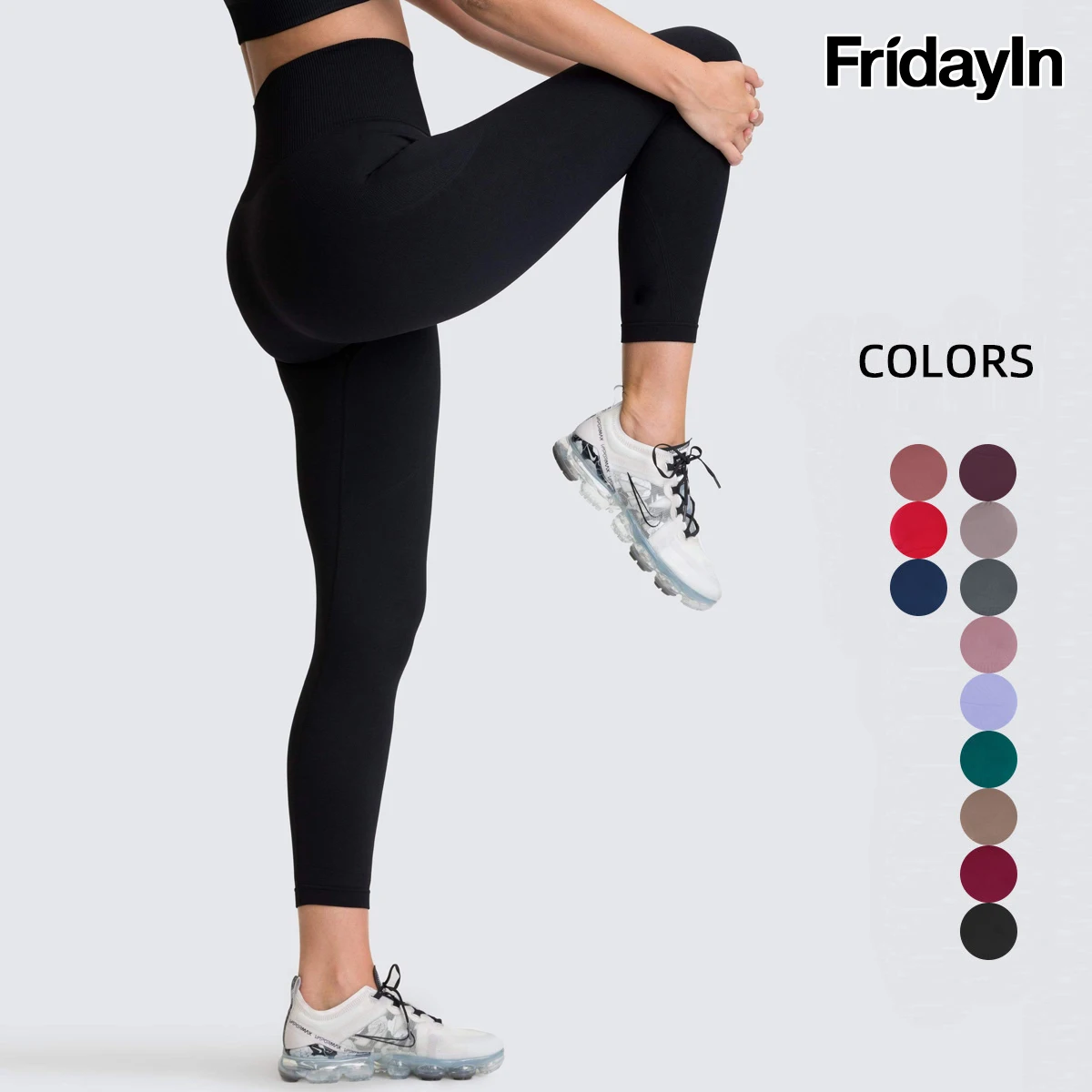 

Women's Solid Color Seamless High Waist Butt Lift Yoga Pants Spandex Elastic Slim Fitness Leggings Quick Dry Workout Gym Tights