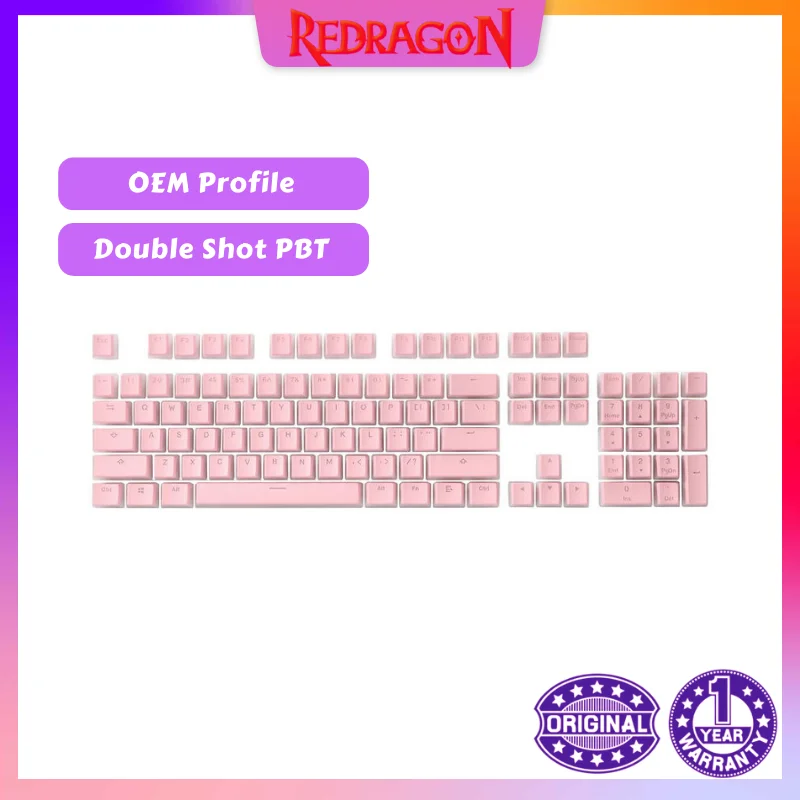 

Redragon A130 Black Pudding Keycaps, 104 Keys Standard Doubleshot PBT Translucent Layer for Mechanical Keyboard Keycap Set