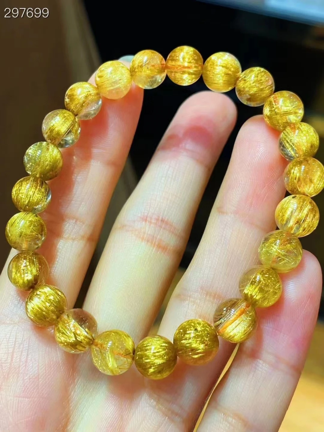 

Natural Gold Rutilated Quartz Crystal Wealthy Bracelet Cat Eye Woman Clear Round Beads 8mm Jewelry Brazil AAAAA
