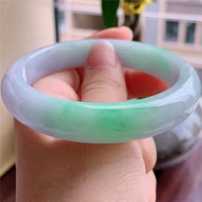 

Zheru Jewelry natural Myanmar jade light color green 54mm-64mm bracelet elegant Princess jewelry gift the best mother to girlfri