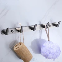 bathroom brass wall hook clothes towel shower cap storage grey five row hooks high quality hardware bathroom accessories