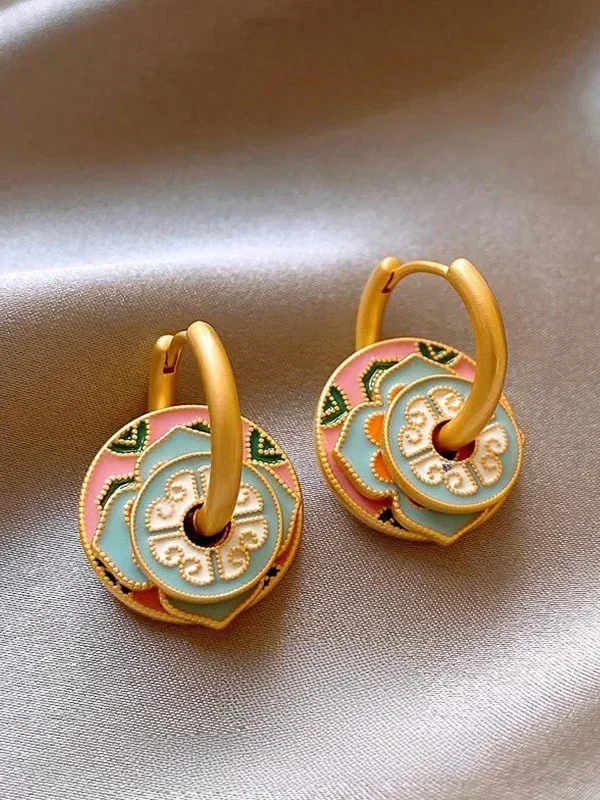 Новые китайские эмалированные глянцевые серьги из серебра S925 пробы