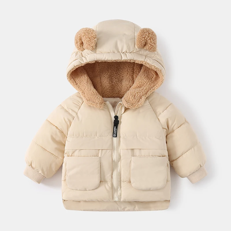 

New Boys Jacket Keep Warm Hooded Kids Jacket Autumn Winter Thicken Zipper Girls Outerwear Christmas Gift 2-6 Year Kids Clothes