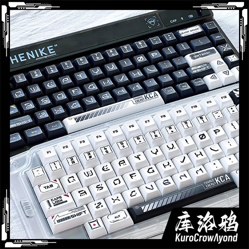 PBT Keycap KBT KWT Черно-белая технология 142 клавиши/набор KCA Profile DIY Custom Desigh ISO Enter для