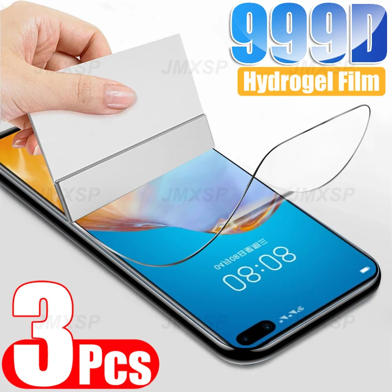 3Pcs Hydrogel Film For Huawei P50 P40 P30 P20 Pro Screen Protector on For Huawei P40 P30 P20 P10 Lite P Smart Z Protective Film