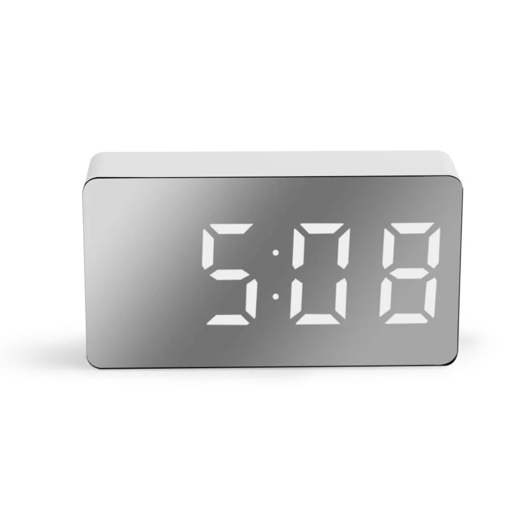 

LED Digital Electric Clock USB Rechargeable Desktop Alarm Electronic Home Wake Up Clocks Supplies Living Room Red