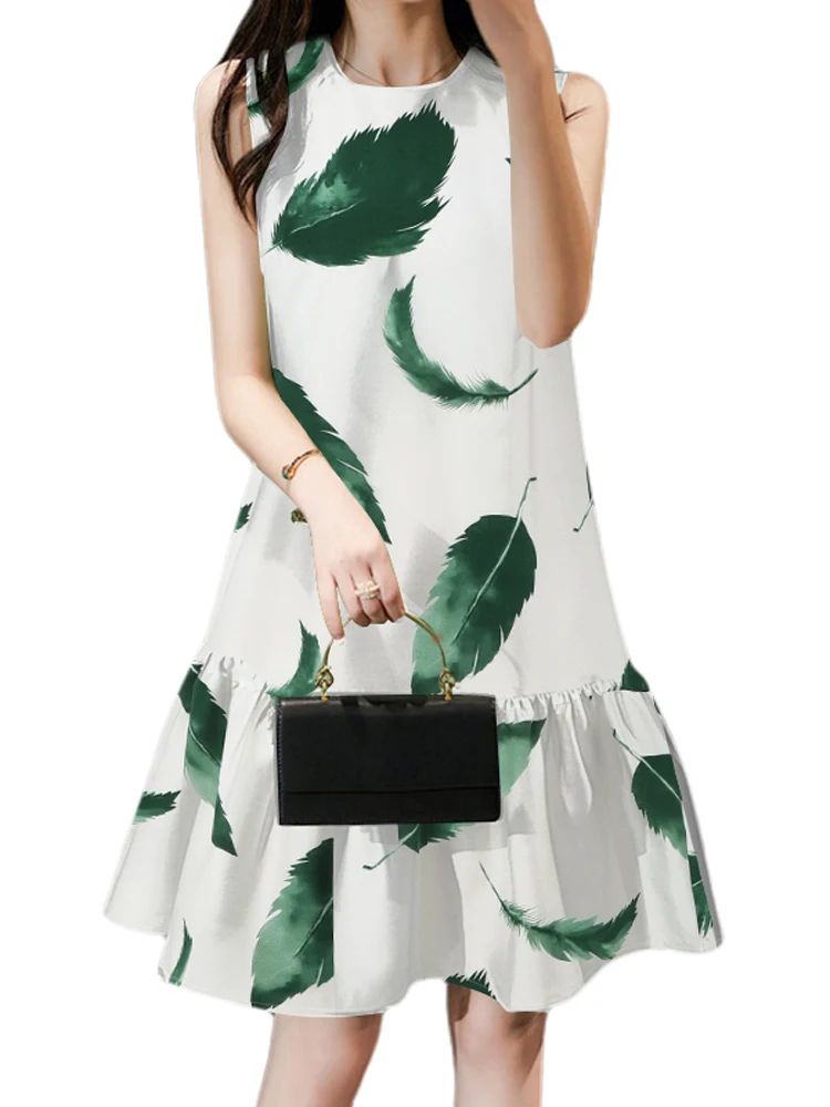 2024ZANZEA Элегантный женский сарафан без рукавов с круглым вырезом летнее платье