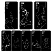 phone case for samsung galaxy m62 m52 m51 m32 m31 m22 m11 m01 f62 f52 f41 f42 f22 f12 5g cases cover sexy line art lover kiss