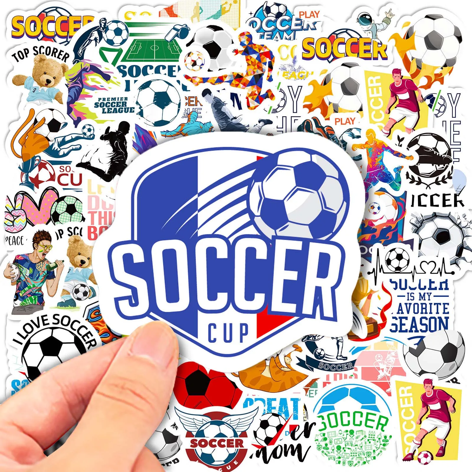 

50pcs Football Sports DIY Cartoon Graffiti Stickers Pack Waterproof Decals Scrapbooking Notebook Luggage Laptop Skateboard Kids