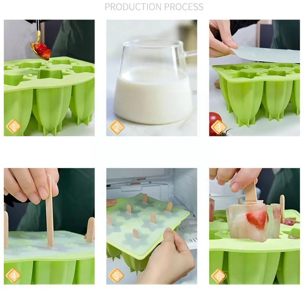 

Силиконовые формы для мороженого, форма для домашней еды, БФА, без 6 отверстий для льда, «сделай сам», форма для детского мороженого с Sp C7Y7