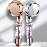 turbocharged shower head 3 mode high pressure adjustable filtering handheld showers with switch button bathroom accessories