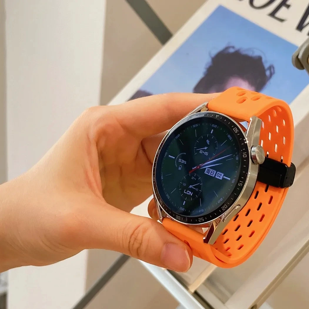 

Ремешок GT3 pro 46 мм для Huawei Watch Gt3 46 мм, силиконовый магнитный браслет для Huawei Watch 4/4Pro/GT2/2Pro/Watch3/3Pro
