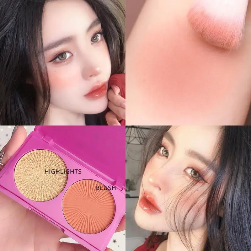 

Glitter Powder Highlighter Bronzers Face Brighten Contouring Natural Cheek Tint Highlighter Blush Contour Palette Cheek Rouge