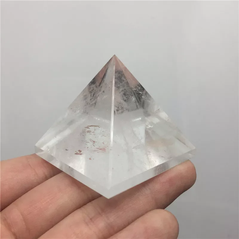 

Transparent Quartz Crystal Pyramid Clear Reiki Healing Natural white crystal Pyramid raw stone polishing BB03