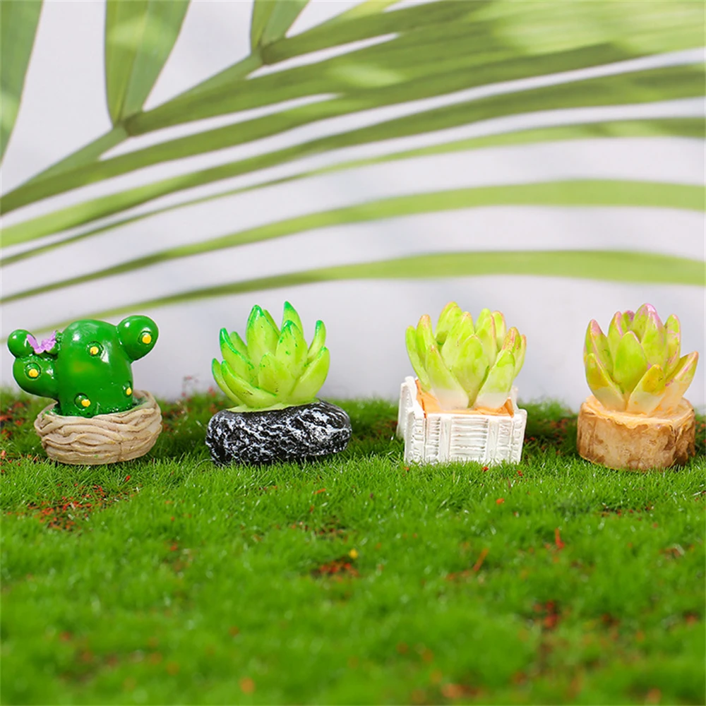 

Cactus Simulation Creative Small Potted Moss Micro-Landscape Ornaments Succulent Small Ornaments Desktop Simulation Plants