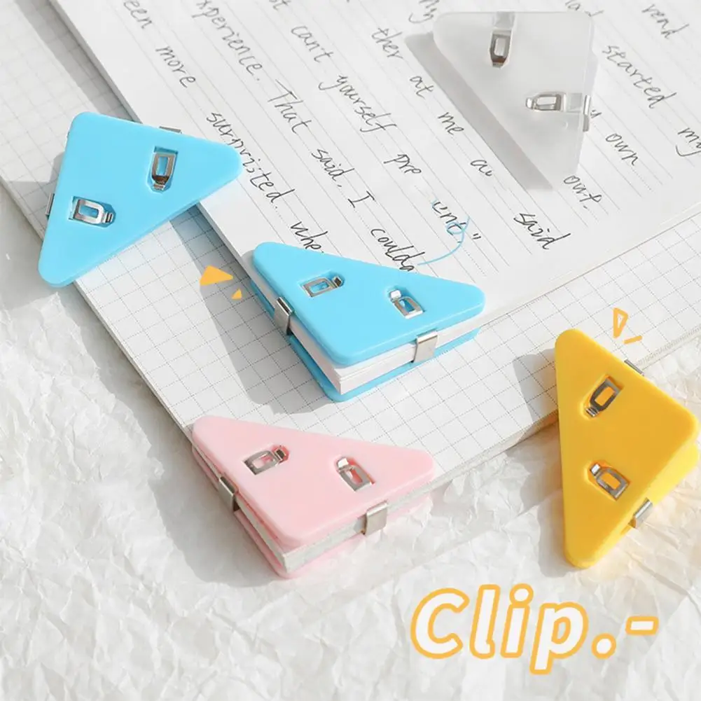 

5Pcs Document Clip Triangular Round Edges Plastic Protect Corner Paper1 Clip Office Supplies