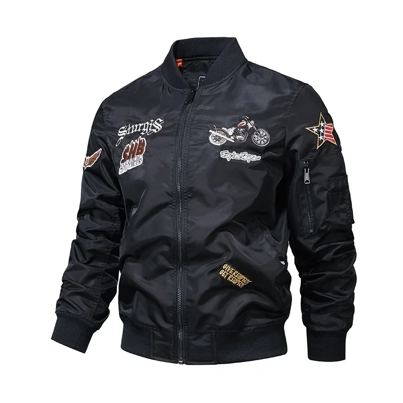 

Spring Autumn Thin Air Force Ma1 Pilot Jacket Men's Aircraft Embroidered Baseball Uniform Large Size Overcoat Overalls Jacket