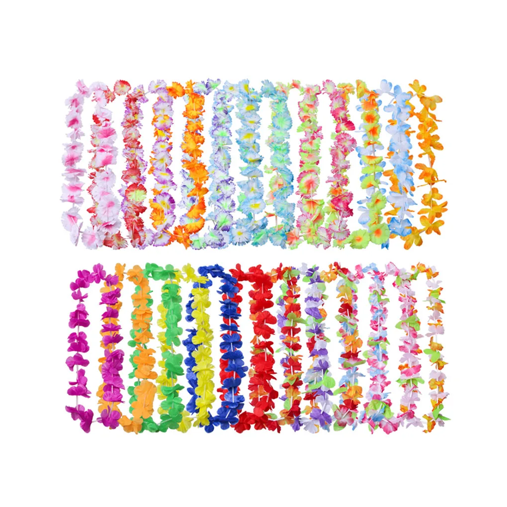 

50 шт. Гавайская гирлянда leis, искусственное ожерелье, Гавайские цветы, венок, товары вечерние, пляжный Декор