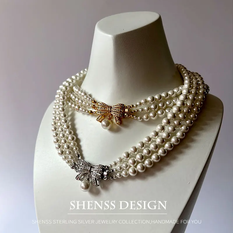 Высококачественное жемчужное ожерелье 6 мм с медной застежкой для женщин на