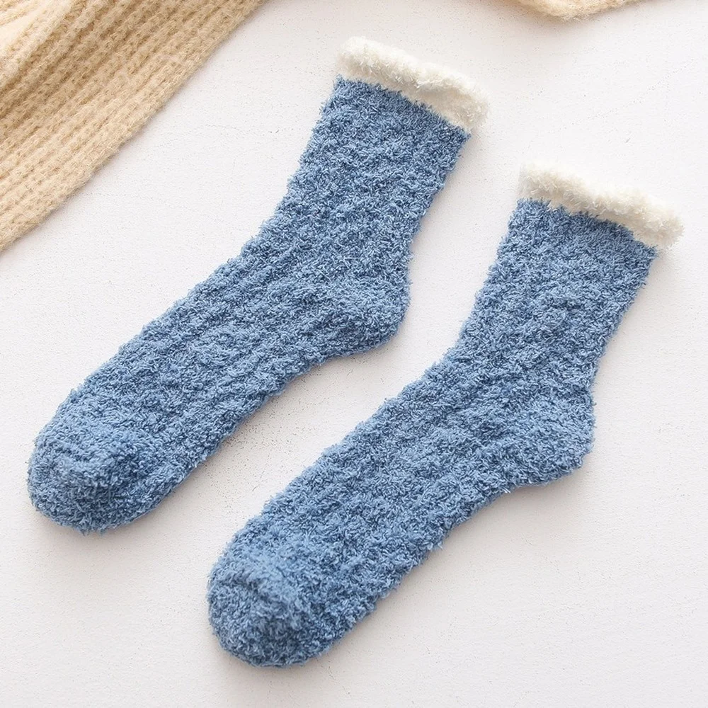 7 Pairs Women's Winter Coral Fleece Socks Thickened Warm Confinement Sleep Socks Towel Home Floor Women Socks