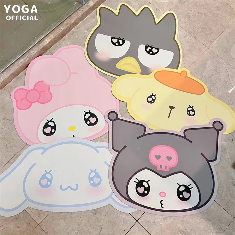 

2022 New Sanrioed Cute Kulome My Melody Cinnamoroll Anime Diatom Mud Absorbent Floor Mat Japanese Cartoon Bathroom Non-Slip Rug