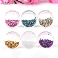 8 30mm colored metal particles acrylic ear tunnels plug and gauges ear stud expander stretching ear piercing jewelry