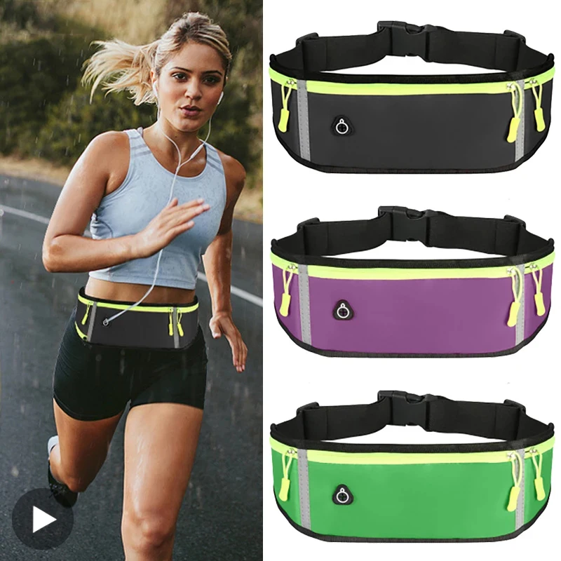 Waterproof Running Sport Waist Bag Fanny Pack Women Men Belt Pouch Nylon Kangaroo Hip Male Bum Handbag Sack Belly Phone Banana