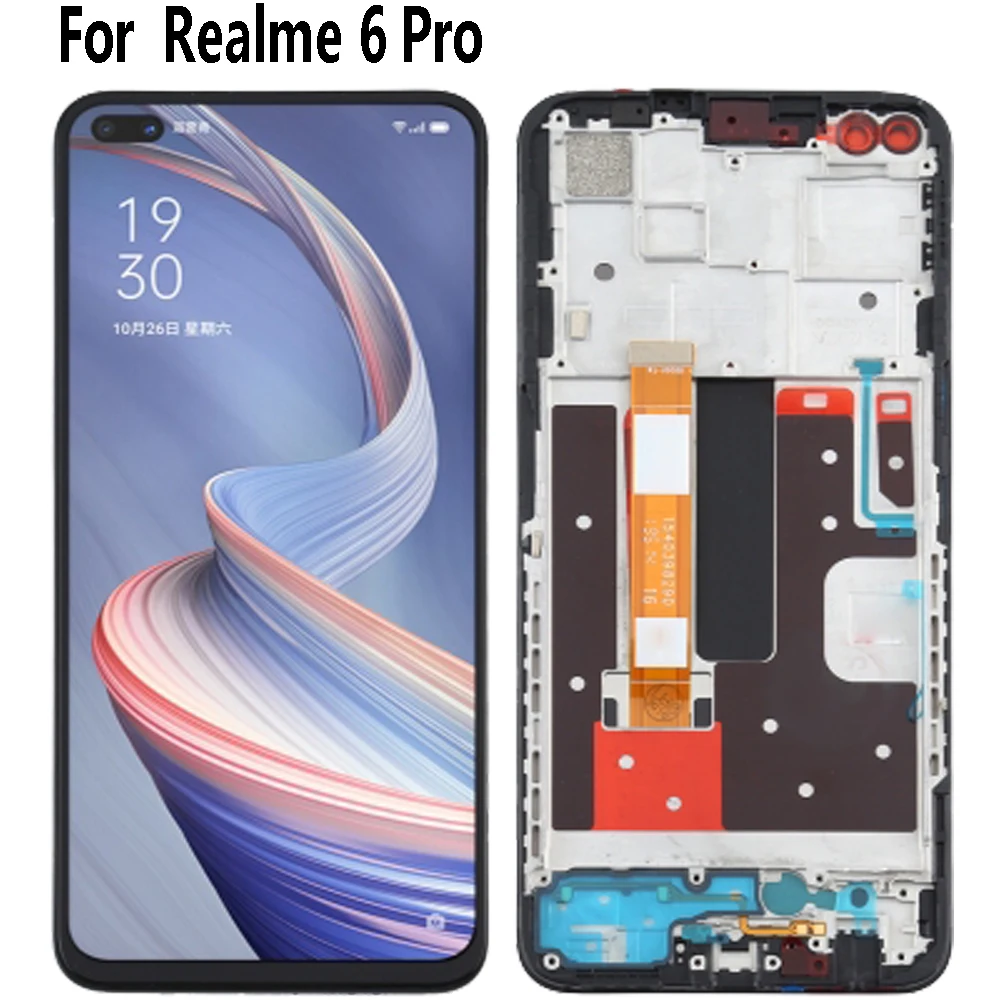 

. Original 6.6" For Realme 6 Pro RMX2061 RMX2063 LCD Display Touch Panel Digitizer Screen For OPPO A92S PDKM00 Display