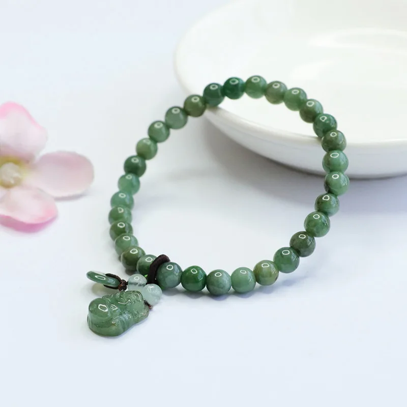 

100% Genuine Natural Myanmar Jadeite Buddha Charm Bracelet Men Women Fine Jewelry Accessories Burma Jade Buddha Bracelets Bangle