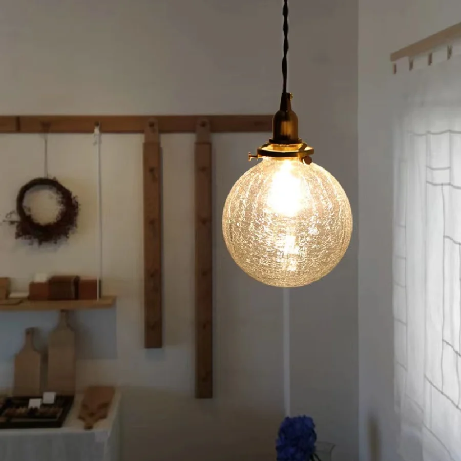 

IWP Modern Minimalist Glass Pendant Lamp Dining Room Chandelier American Retro Hanging Lamp For Bedroom Living Hall Kitchen Bar