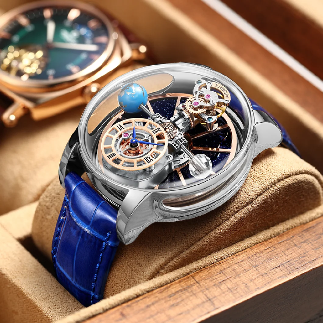 

2023 New PINDU Design Mens Watches Diamond TourbillionTop Brand Luxury Astronomia Quartz Watch Men Astronomia Solar Montre Homme