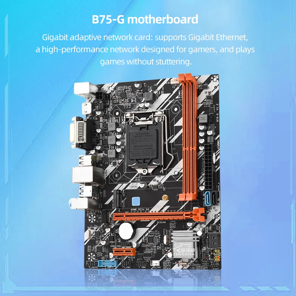 

B75-G Motherboard LGA1155 Desktop Motherboard DDR3x2 Dual Channel HDMI-compatible+VGA+DVI Gigabit Ethernet PC Mobo