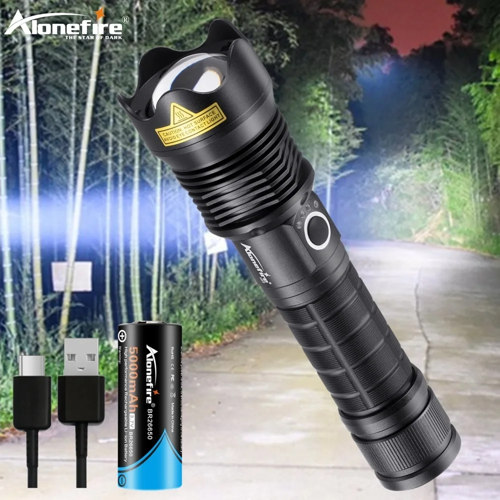

Самый мощный фонарик Alonefire H59 xhp50, 5 режимов, светодиодный фонарь с зумом по usb светильник перезаряжаемый Тактический светильник онарь, фонарь...