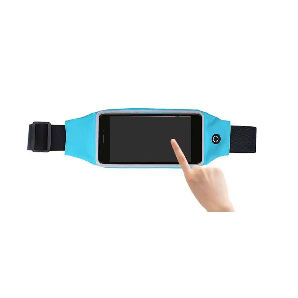 

Waterproof Waist Bag Running Sports Belt Sack Touch Screen Phone Pouch Multifunctional Waist Bag, Black, 5 Inch
