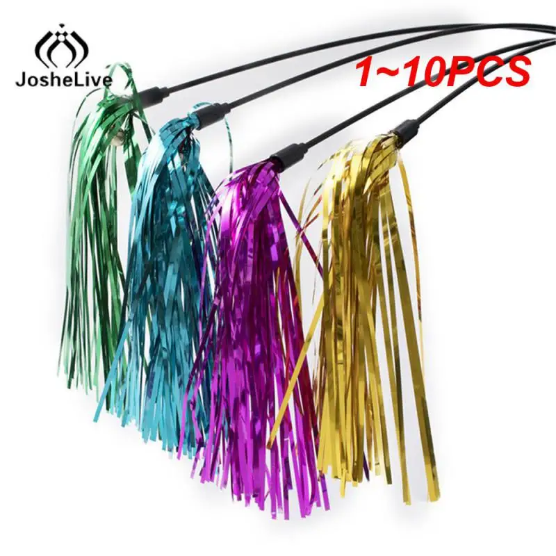 

1~10PCS Pet Cats Interactive Toys Plastic Tasteless Reflective Paper Hand Lever Colorful Cat Supplies Cat Teaser Stick Beautiful