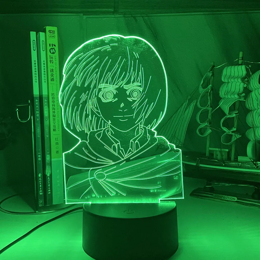 Ataque de Anime em Titã Ataque em Titan Luz para Decoração do Quarto Lâmpada Armin Arlert Crianças Presente Led Night Light 3d