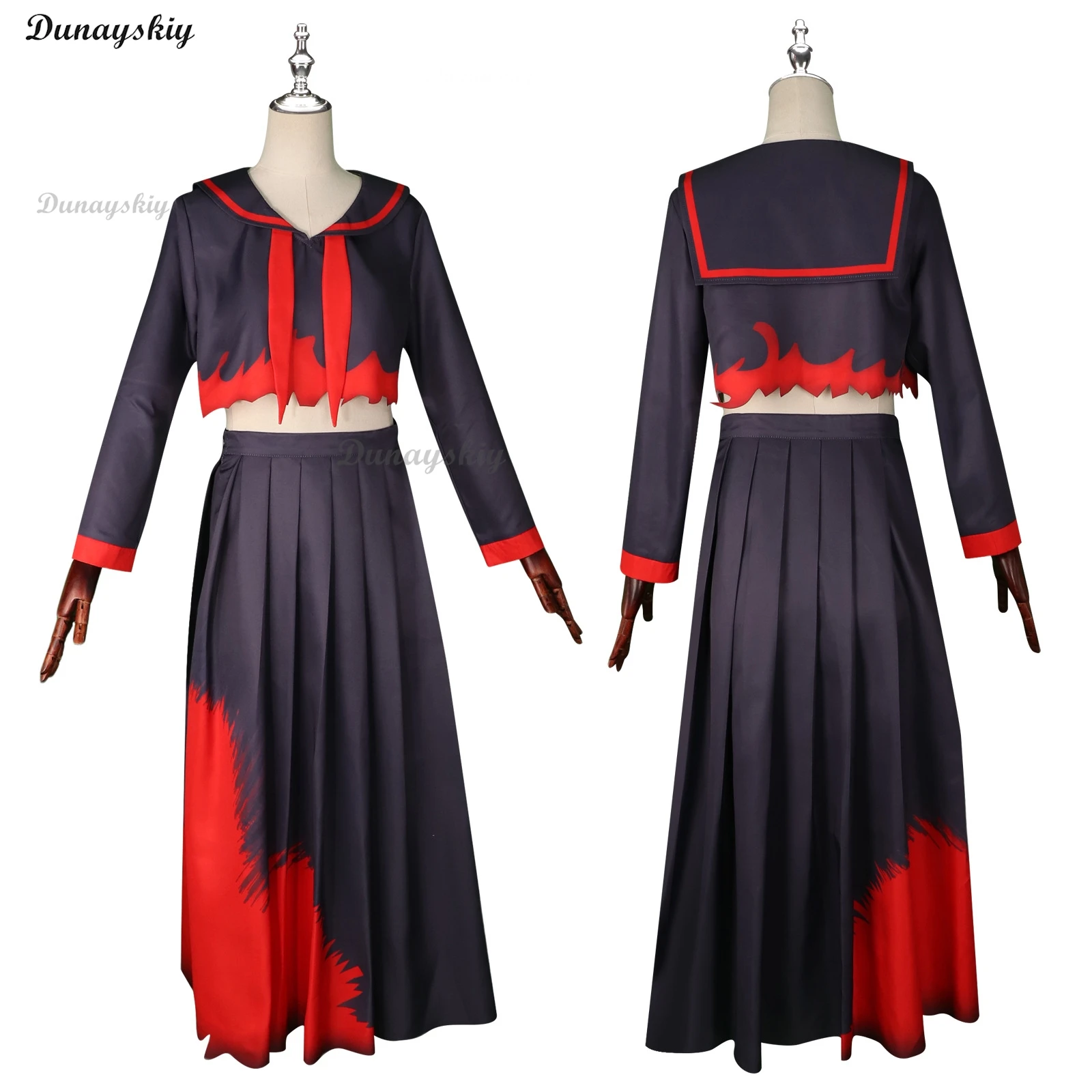 Игра Синий Архив Kenzaki Tsurugi Косплей Костюм Парик Японский Черный JK Школьная Форма