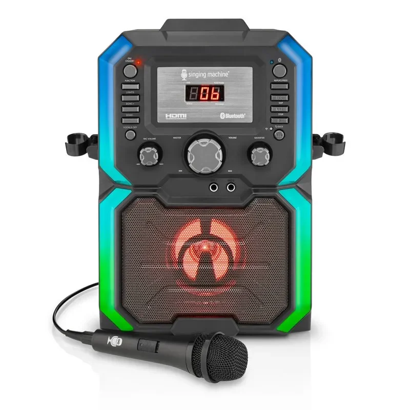 

Enjoy Exciting Stunning SingCast Black K-Box SMC273 Stand-Alone Karaoke Machine with LED Lights