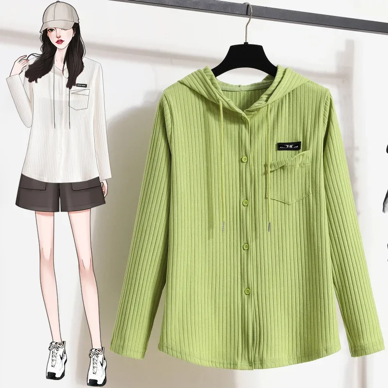 Универсальная утягивающая футболка больших размеров с капюшоном и длинными