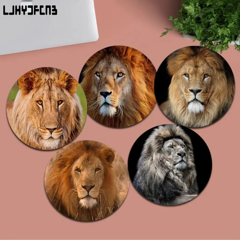 

Lion 20x20cm Round Kawaii Cartoon Anime Gaming Mouse Pad Keyboard Mouse Mats Deskpad Girls For PC Gamer Mousemat