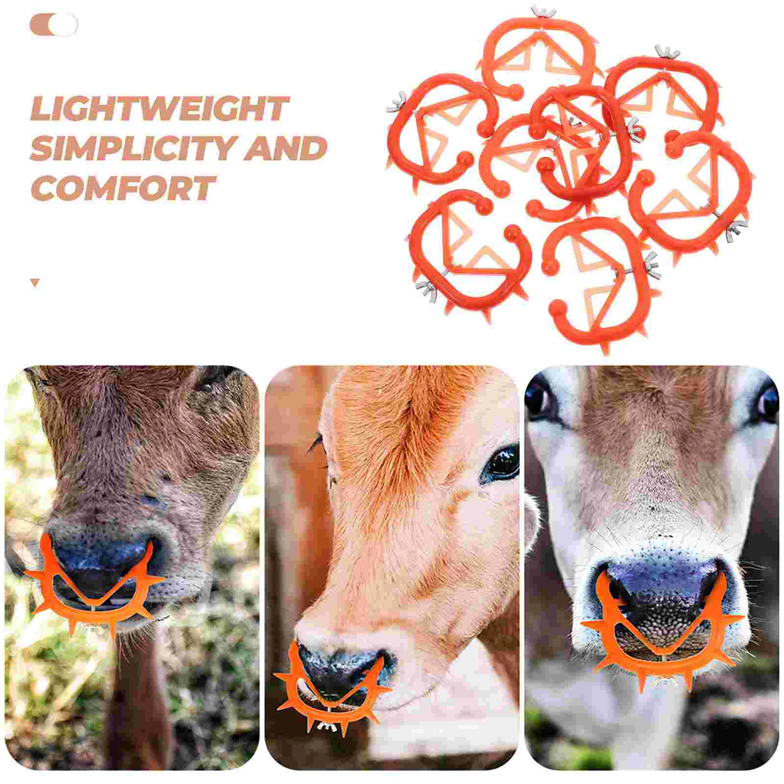 8 Pcs Bull Nose Ring Calf Accessories Cow Weaner Large Cattle Supplies Iron Farm Animal